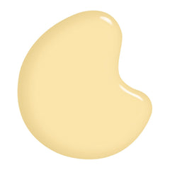 Nail polish color swatch in pale yellow, glossy swirled blob