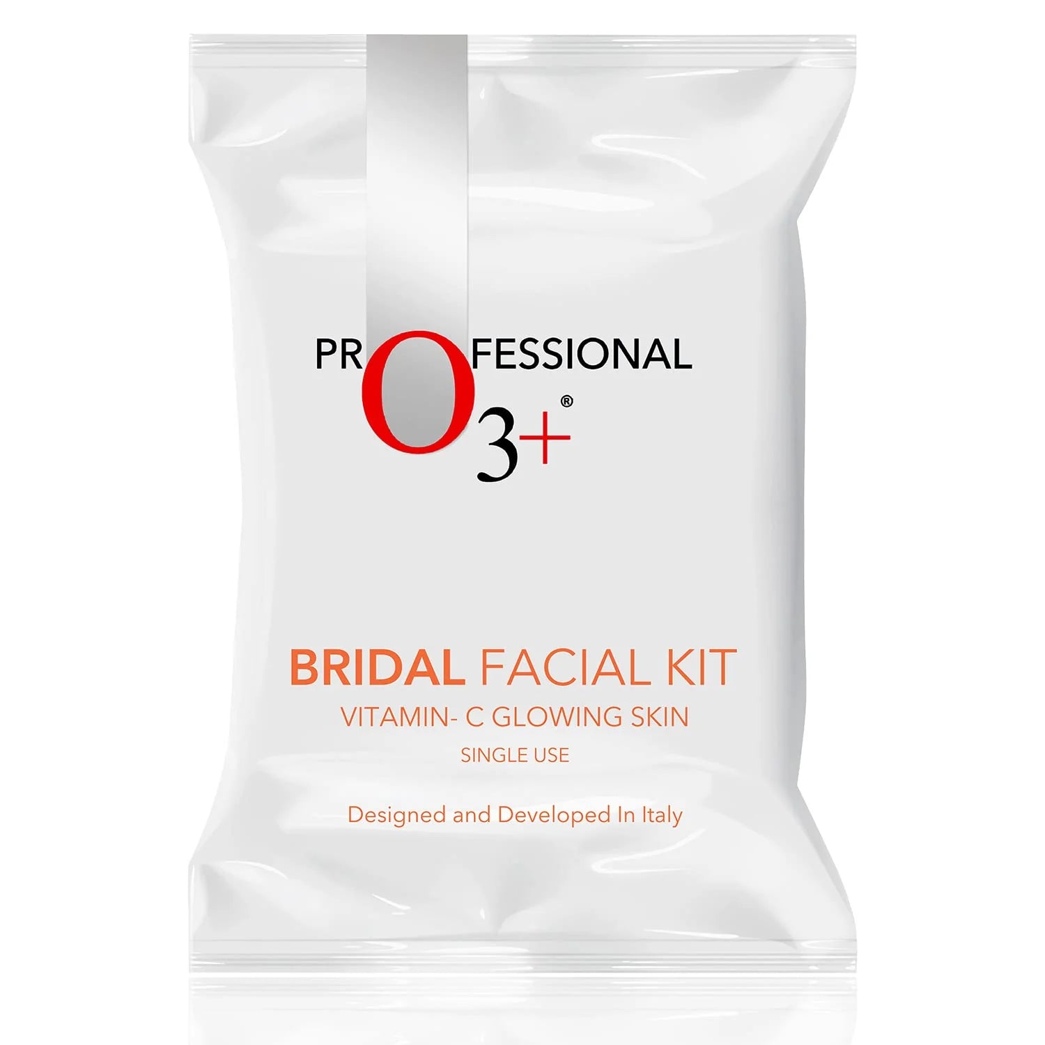 White O3+ Bridal Facial Kit pouch with red O3+ logo and vitamin C glowing skin text