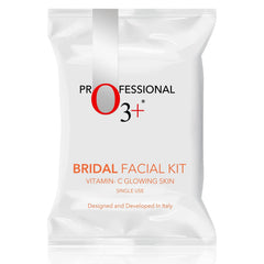 White O3+ Bridal Facial Kit pouch with red O3+ logo and vitamin C glowing skin text