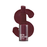 Swiss Beauty Satin Comfort Lipstick, muted mauve shade, with open cap and swatch