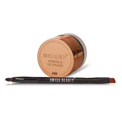 Swiss Beauty eyebrow & gel eyeliner pot with black gel and included black eyeliner brush