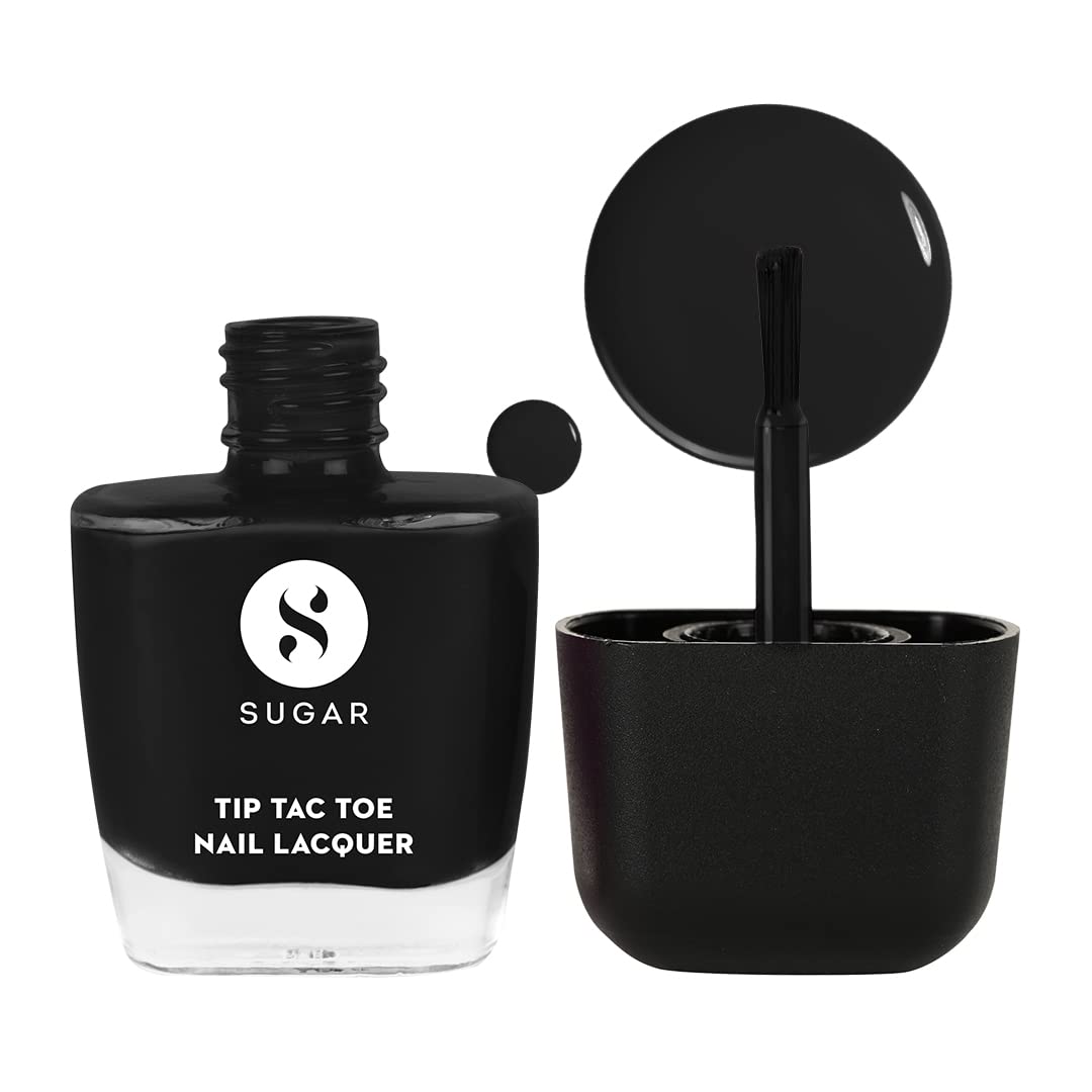 Tip Tac Toe nail lacquer bottle with brush, black polish (9 ml)