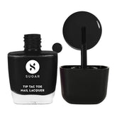 Tip Tac Toe nail lacquer bottle with brush, black polish (9 ml)
