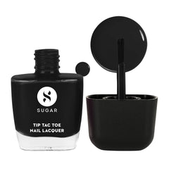 Tip Tac Toe nail lacquer bottle with brush, black polish (9 ml)