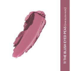 Pink blush nude lipstick swatch on one stroke, matte finish