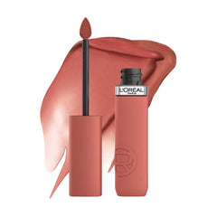 L'Oreal Paris matte liquid lipstick in Rose Heat 630, tube with open wand applicator