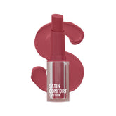 Satin Comfort lipstick in Pink Dusk, rosy pink shade with tube and bullet