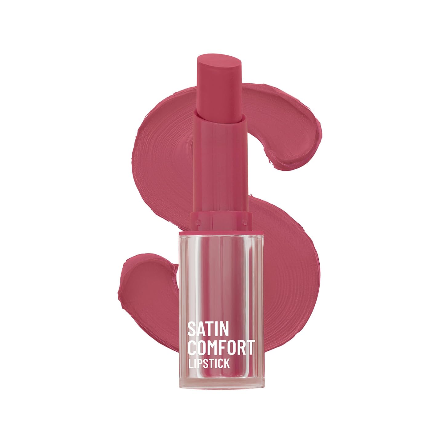 Satin comfort lipstick, Salmon Pink shade 08, open tube