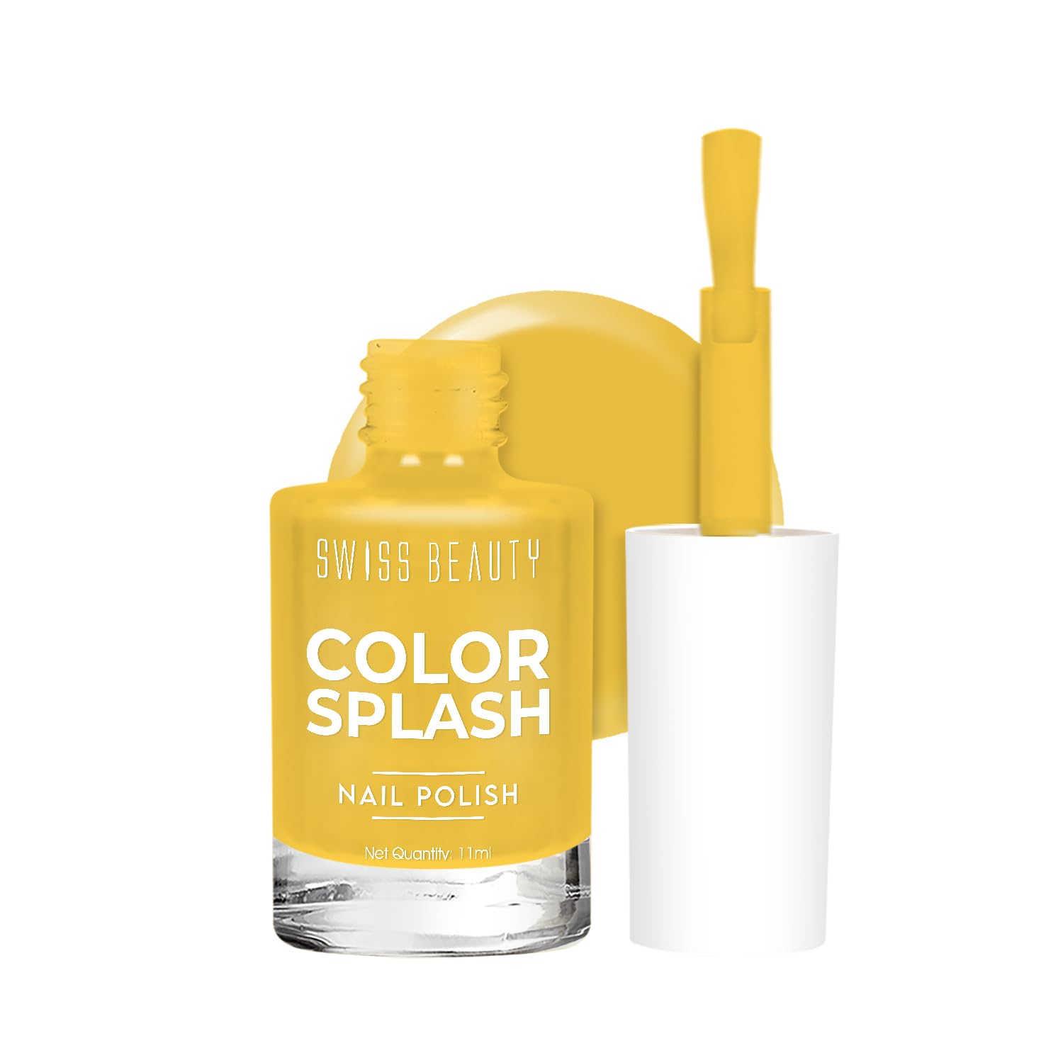 Yellow nail polish bottle with brush, shade No. 10