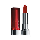 Creamy matte lipstick, red bullet with silver casing and matching red cap