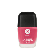 Matte magenta tip toe nail lacquer bottle with black cap