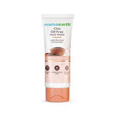Oil-free face wash tube, white and coral with Mamaearth logo on front