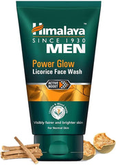 Himalaya Men face wash tube, dark green with Power Glow licorice label