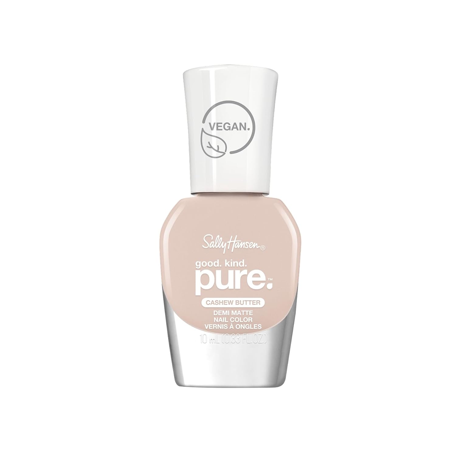 Demi-matte nail color bottle in Cashew Butter nude, 10 ml