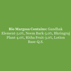 Bio Neem ingredients text: Gandhak 3%, Neem bark 5%, Bhringraj 4%