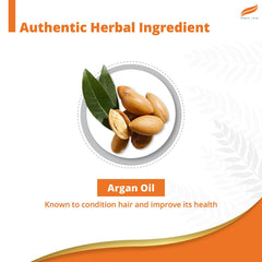 Argan oil ingredient graphic with leaves and oil drops
