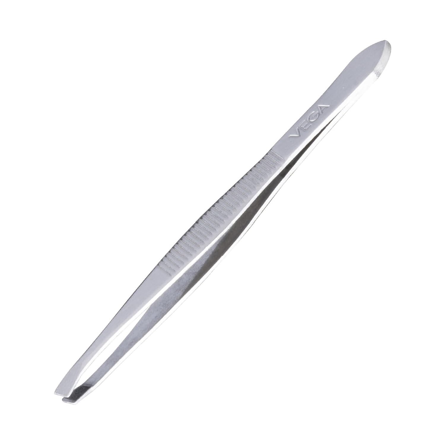 Square-tip stainless steel tweezer, silver-gray finish