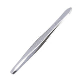 Square-tip stainless steel tweezer, silver-gray finish