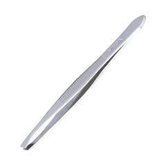 Square-tip stainless steel tweezer, silver-gray finish