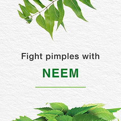 Men face wash ad with neem leaves and 'Fight pimples with NEEM' text