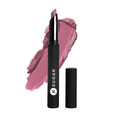 Matte Attack transferproof lipstick in pink blush nude, open tube with bullet and cap