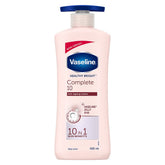Vaseline healthy bright body lotion bottle, pale pink with blue cap, 400 ml