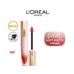 Liquid lipstick tube and wand with red lipstick drop