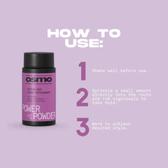 Osmo Power Powder texture dust hair styling powder, purple-labeled bottle