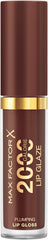 Max Factor Lip Glaze bottle in dark chocolate-brown, gold collar and cap ring