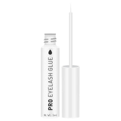 White eyelash glue bottle with wand applicator and Pro Eyelash Glue label