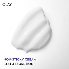 Retinol 24 night moisturiser cream swatch, smooth white texture in a folded dollop shape.