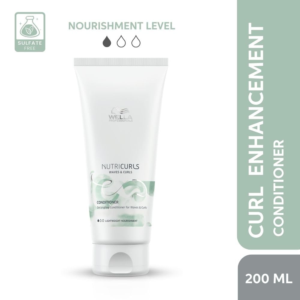 Wella Nutricurls conditioner 200 ml squeezable tube, white and green label