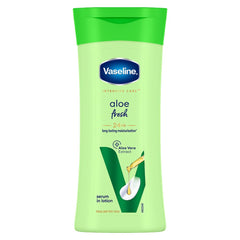 Vaseline Intensive Care aloe fresh body lotion bottle, green cap and front label