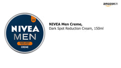 Nivea Men dark spot reduction cream jar, blue lid with UV and label
