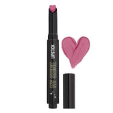 Heart-cap lipstick with pink bullet and open black tube