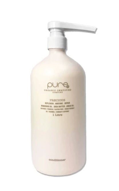 Organic precious conditioner bottle with white pump, 1 L
