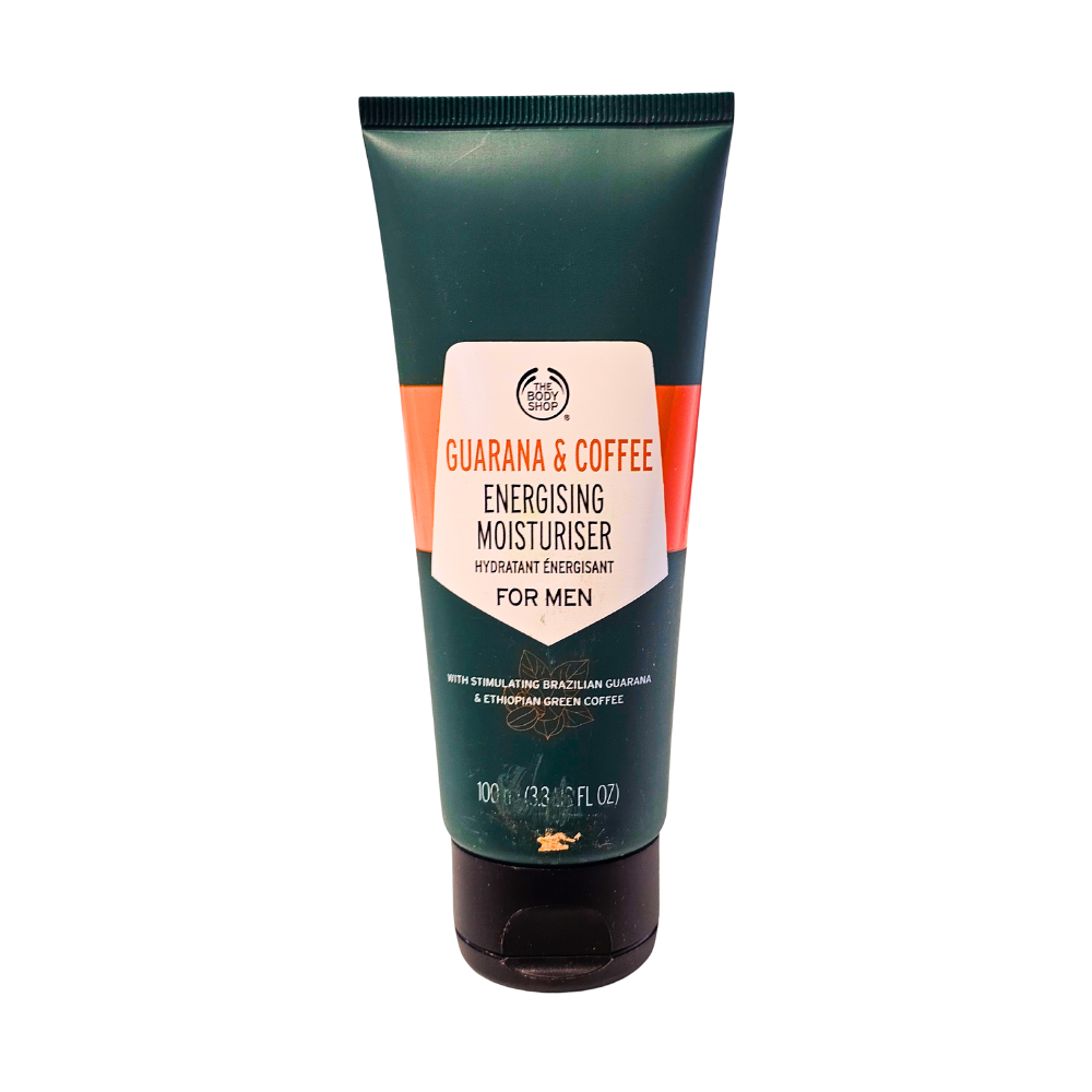 The Body Shop men’s energising moisturiser tube, Guarana & Coffee, 100 ml