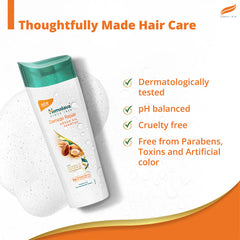 Shampoo bottle with icons for dermatologist tested, pH balanced, and cruelty-free