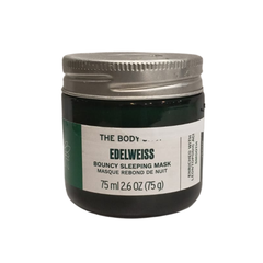 The Body Shop Edelweiss bouncy sleeping mask jar, 75 ml, dark green cream