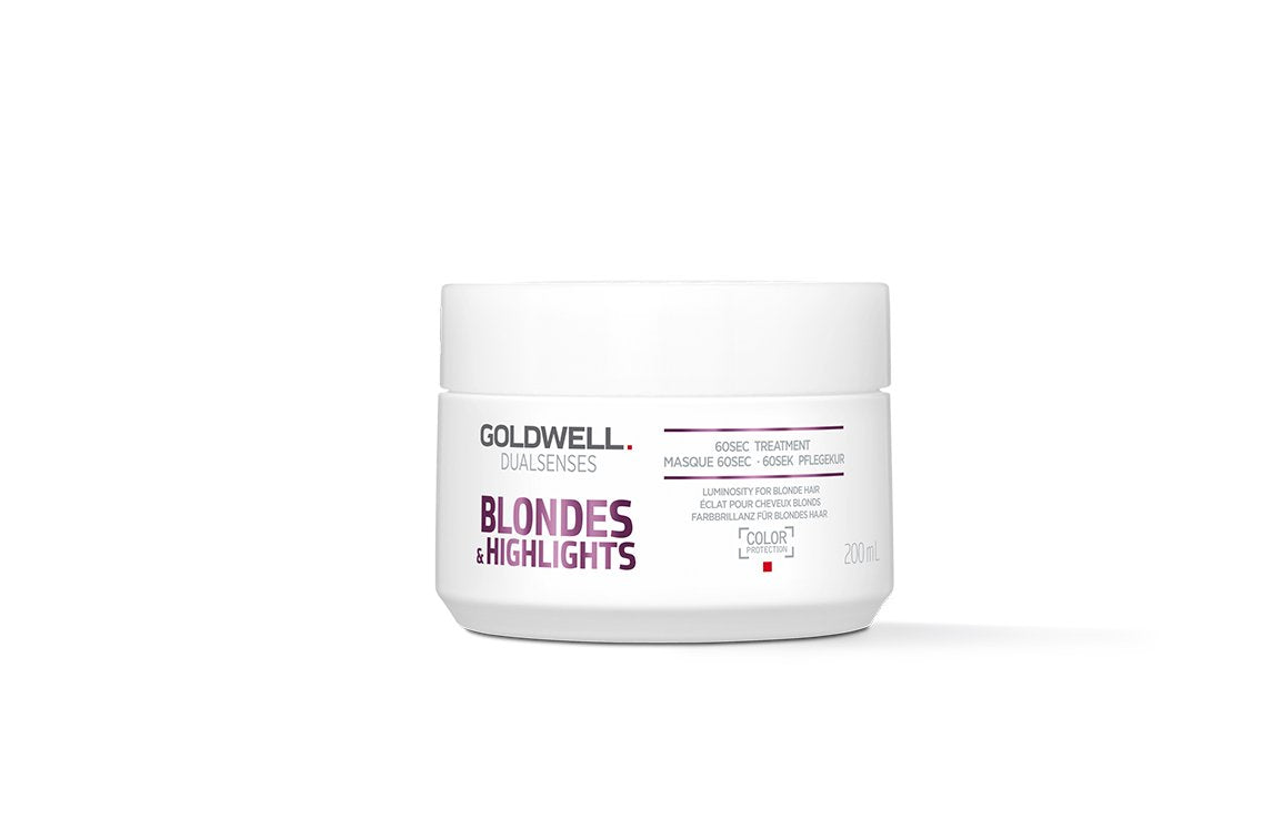Goldwell Dualsenses Blondes & Highlights 60 sec hair treatment jar, white tub with lid