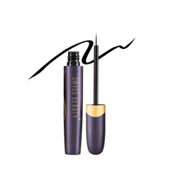 Dark purple liquid eyeliner with applicator tip and gold-accent cap