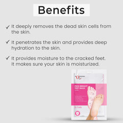 O3+ D-Tan foot mask socks pouch with benefits info and product thumbnail