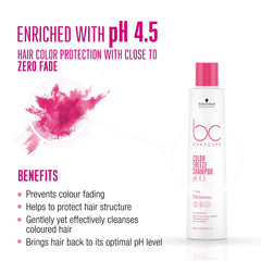 Schwarzkopf BC Bonacure Color Freeze pH 4.5 shampoo bottle with pink cap