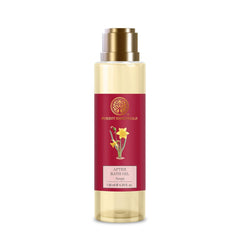 After bath oil bottle with gold pump and red label, 130 ml