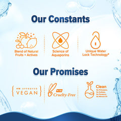 Moisturizer claims infographic with icons for vegan, cruelty-free, and clean formula