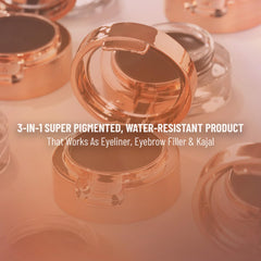 Swiss Beauty eyebrow & gel eyeliner pot with dark gel, open lid and round container