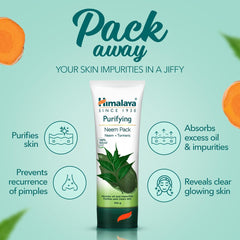 Himalaya Purifying Neem Pack tube with neem leaf artwork on white and green label