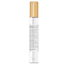 Gulnar intense perfume 10 ml bottle rear with printed label, gold cap, clear body