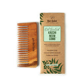 Nat Habit oil-treated Kacchi neem wide-tooth wooden comb, small