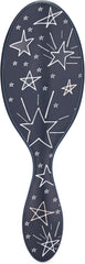 Kids detangler hairbrush, dark navy handle with white star doodles